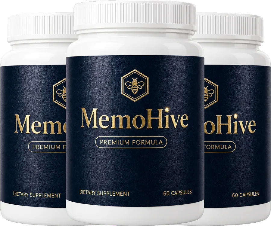 MemoHive memory and focus support capsules three bottle package — 60 capsules per bottle